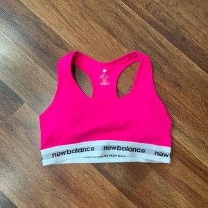 Bright Pink New Balance sports bra workout top